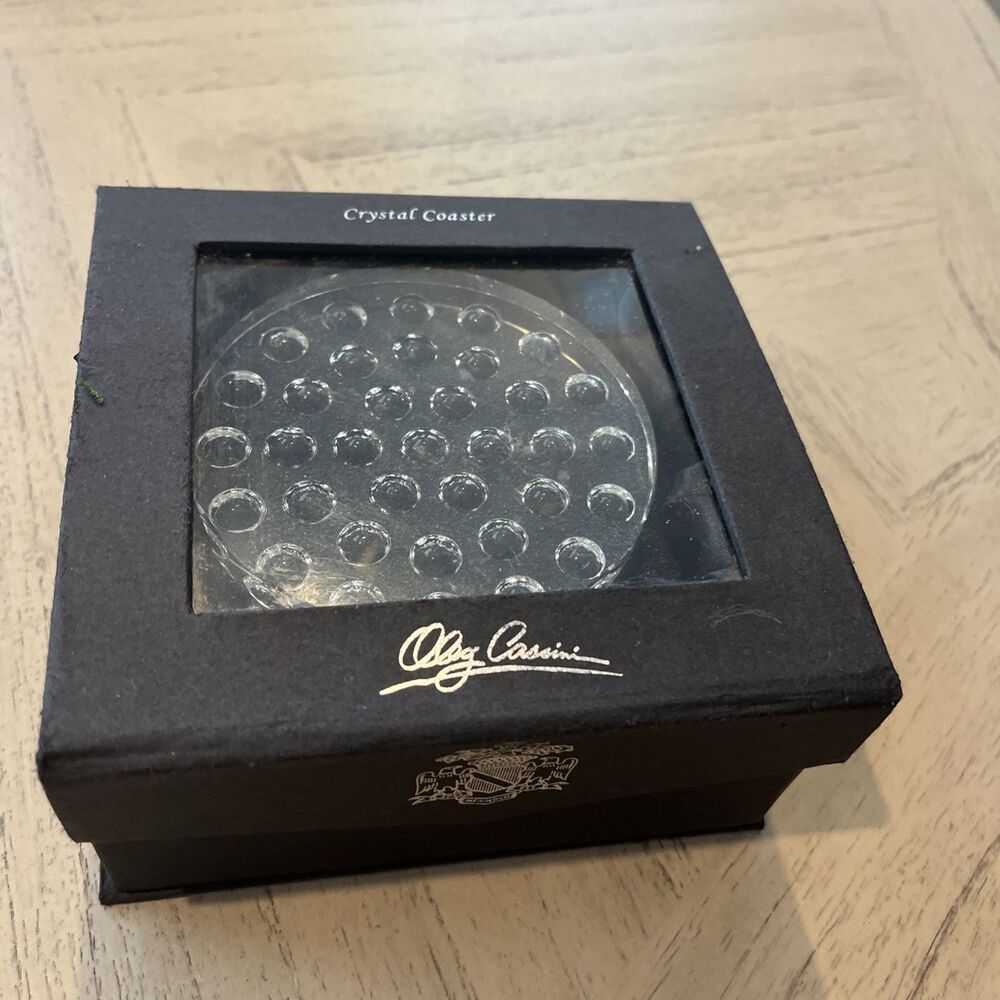Oleg Casini Crystal Bubble Coasters Unused In The Box Vintage